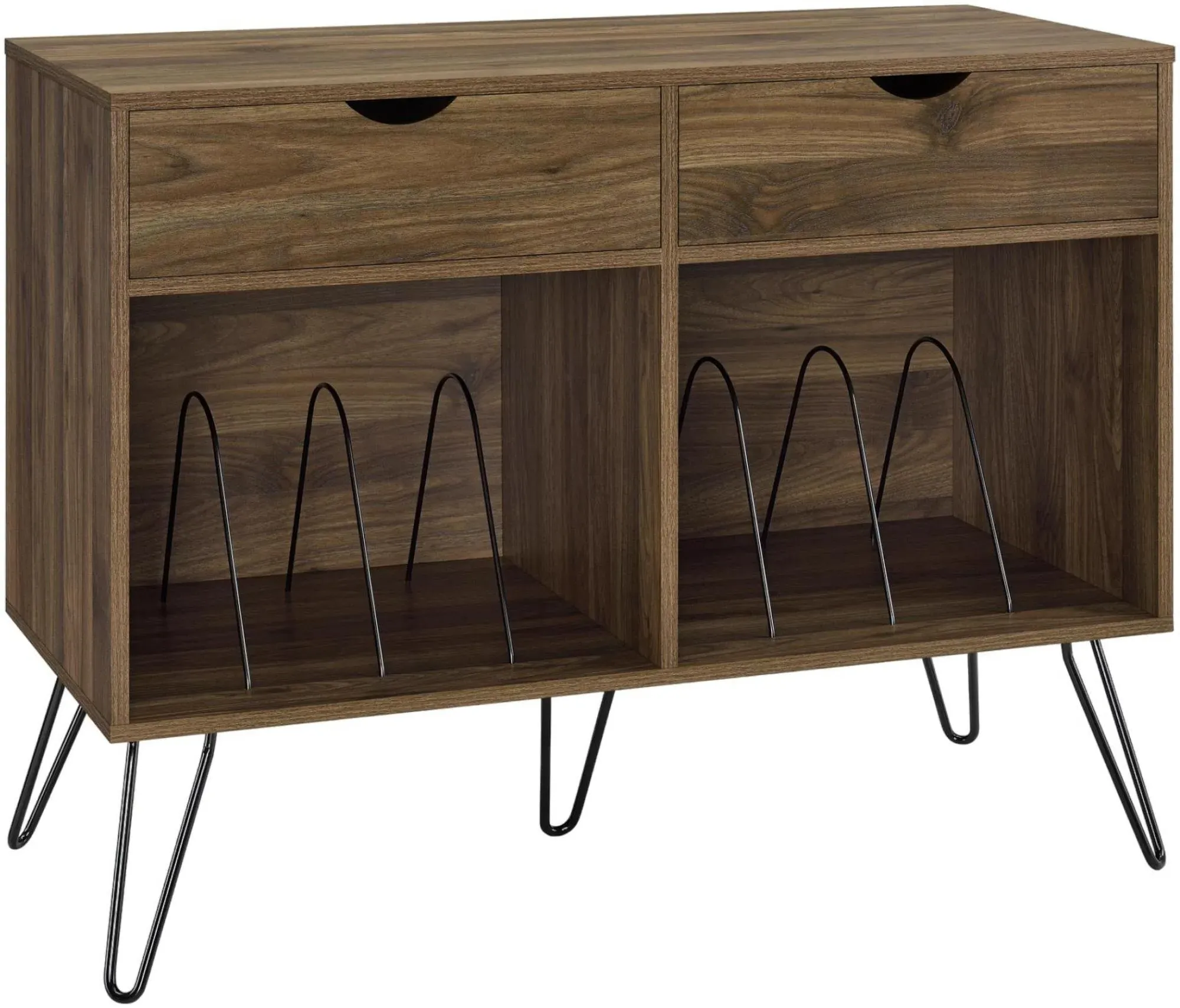 Contra Turntable Stand with Drawers - Walnut