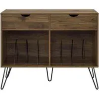 Contra Turntable Stand with Drawers - Walnut