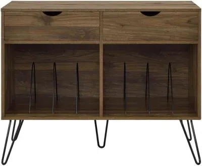 Contra Turntable Stand with Drawers - Walnut