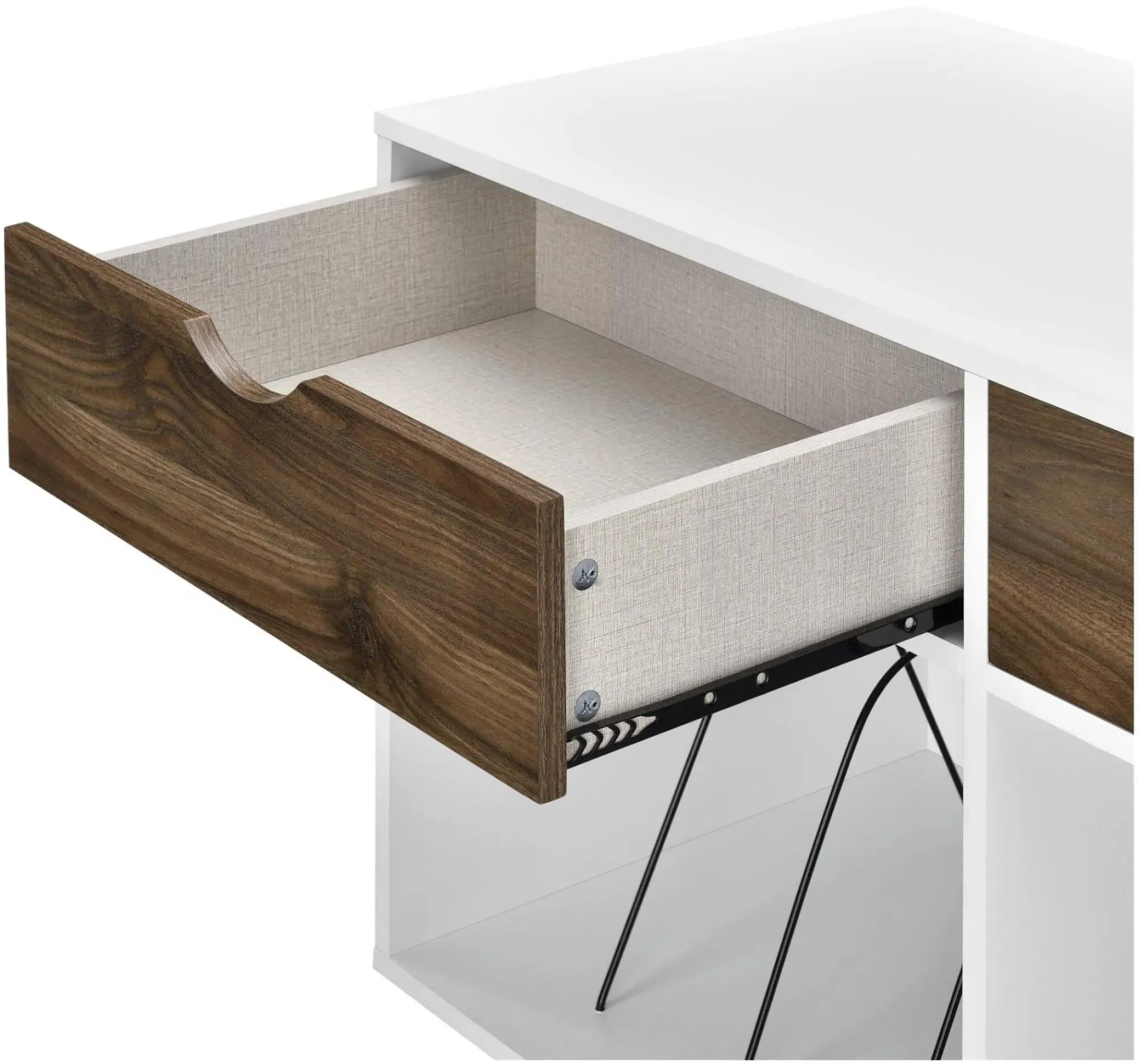 Contra Turntable Stand with Drawers - White