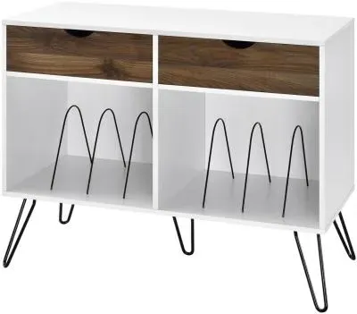 Contra Turntable Stand with Drawers - White