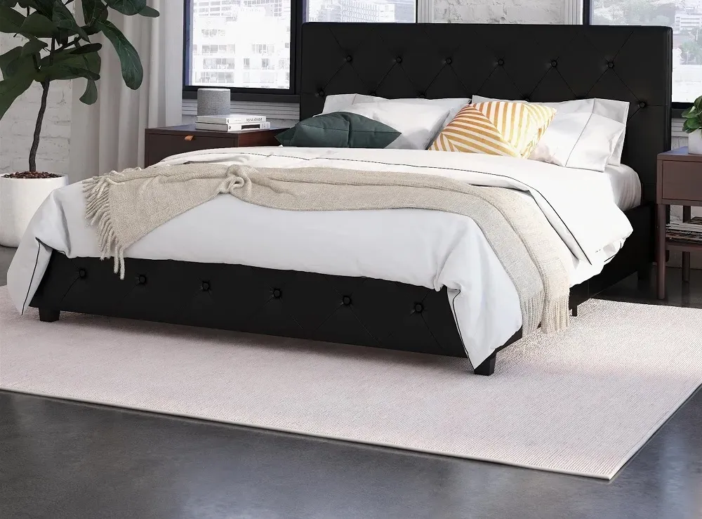 Darke Fabric Bed Frame - Black