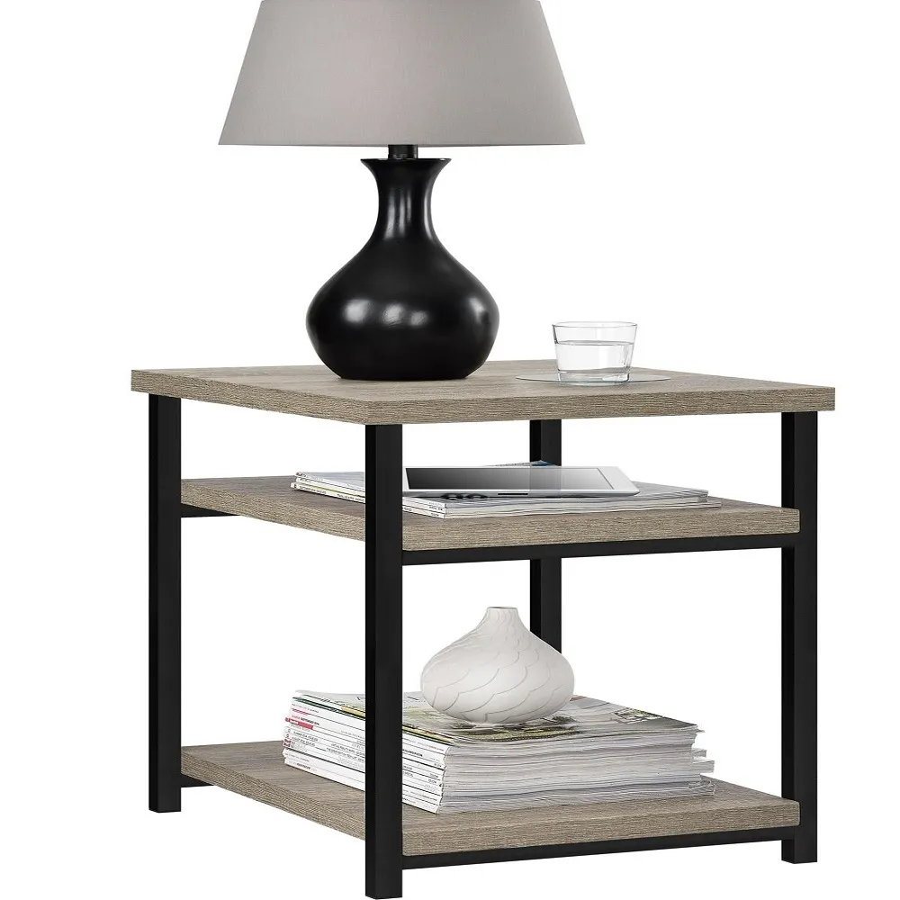 Elliott End Table - Distressed Grey Oak