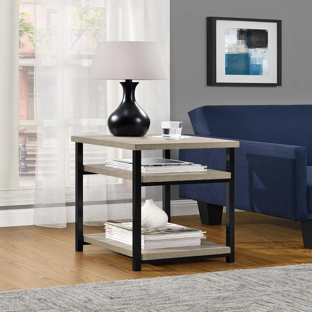 Elliott End Table - Distressed Grey Oak
