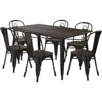 Elliott Frio 6 Seater Dining Table - Black