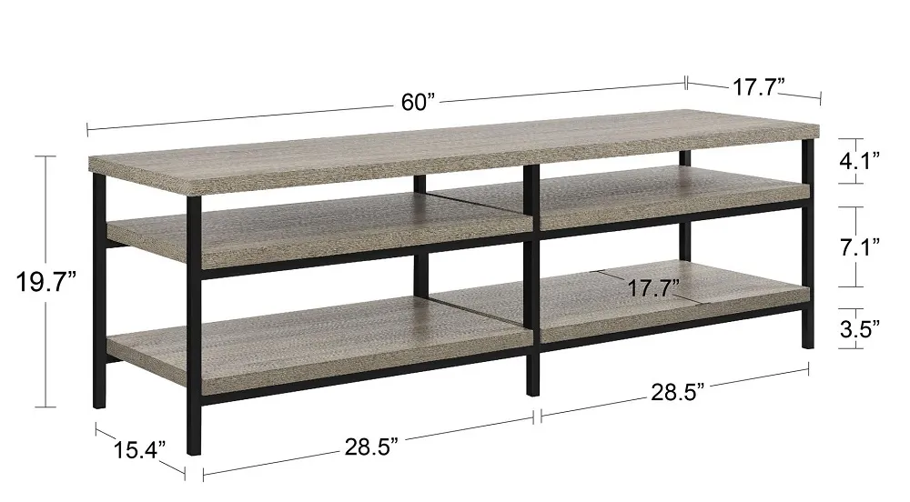 Elliott TV Stand - Distressed Grey Oak