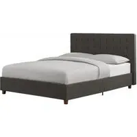 Erie King Size Bed Frame - Grey, Linen