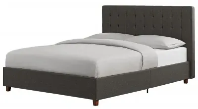 Erie King Size Bed Frame - Grey, Linen