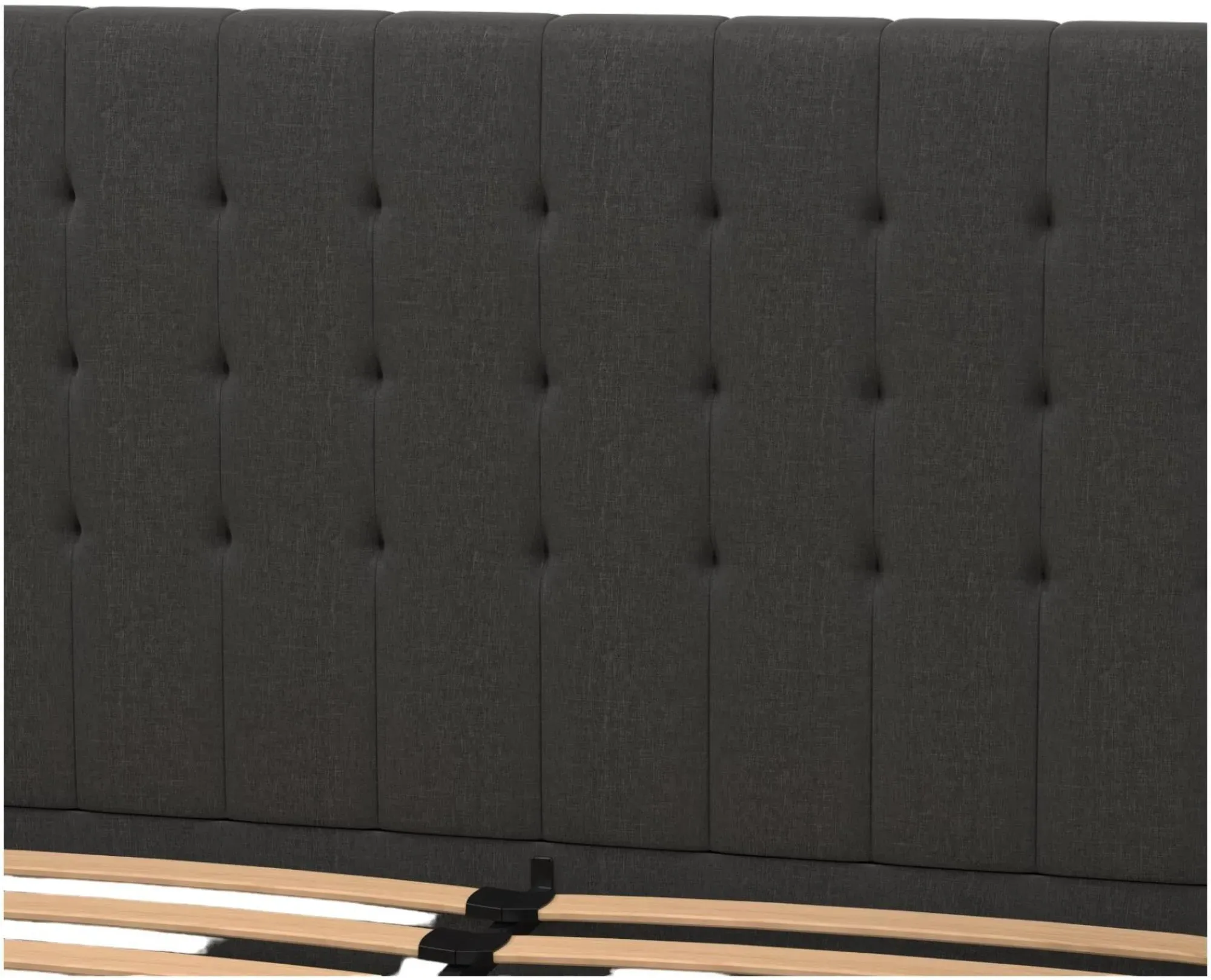 Erie King Size Upholstered Bed - Grey, Linen