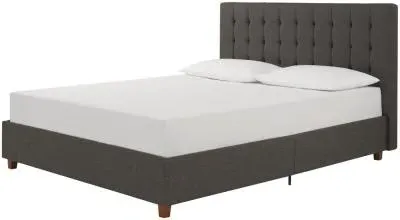 Erie King Size Upholstered Bed - Grey, Linen image