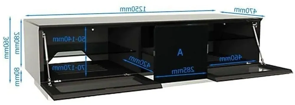 Evans 125cm TV Cabinet - Black