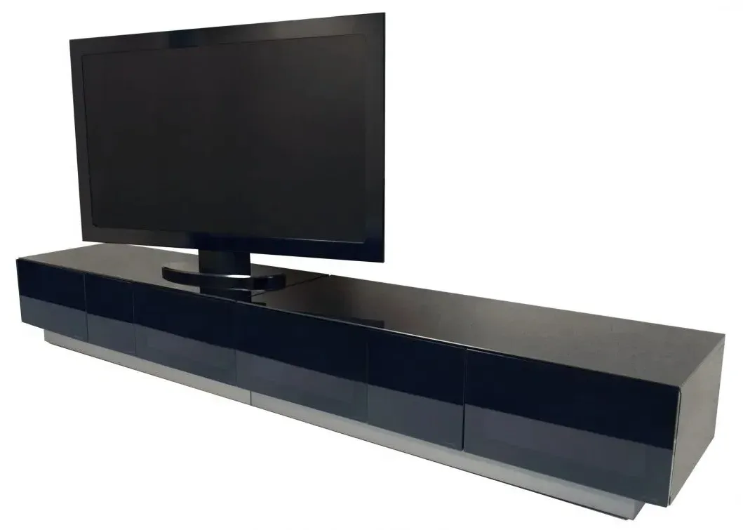 Evans 250cm TV Cabinet - Black, High Gloss