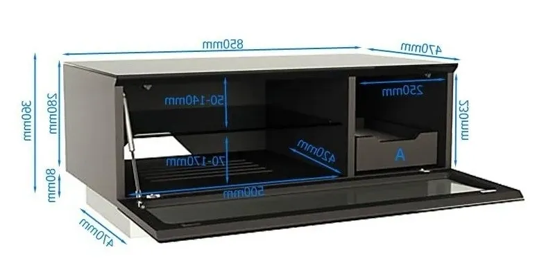 Evans High Gloss TV Cabinet - Black