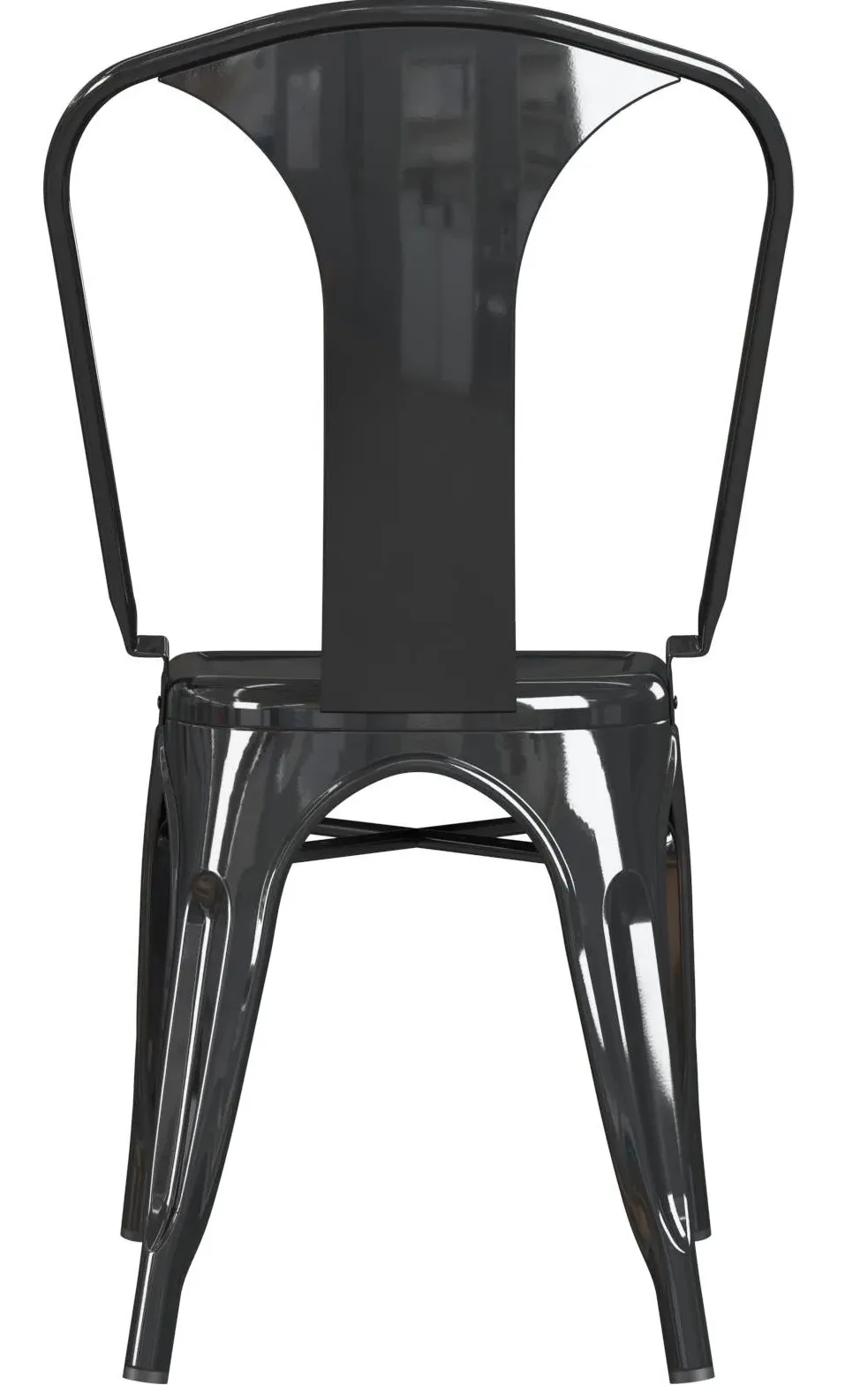 Finney Industrial Dining Chair Set - Black, Metal