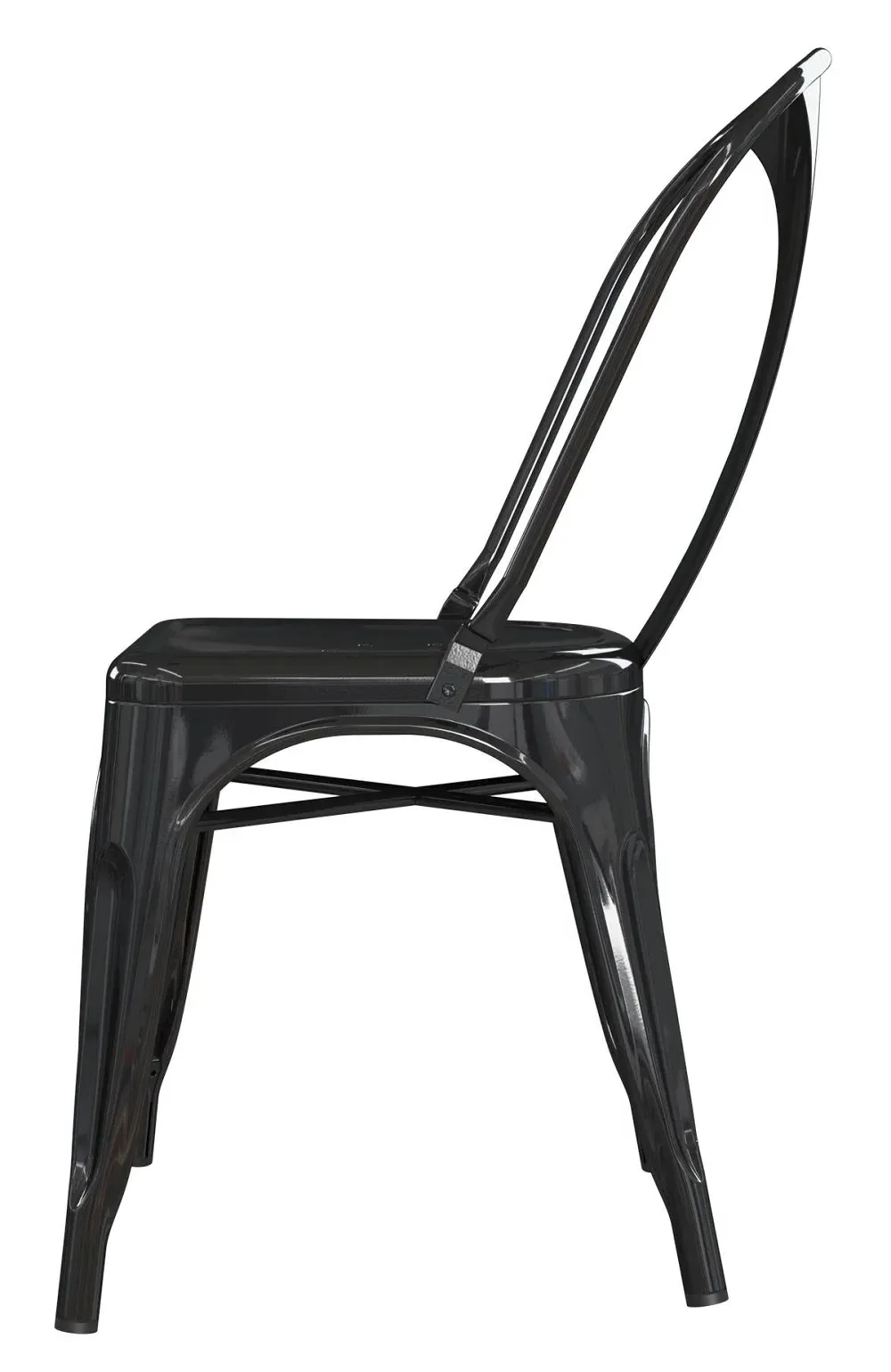 Finney Industrial Dining Chair Set - Black, Metal