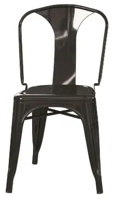 Finney Industrial Dining Chair Set - Black, Metal