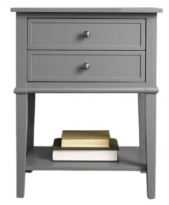 Franklin 2 Drawer Accent Table - Grey