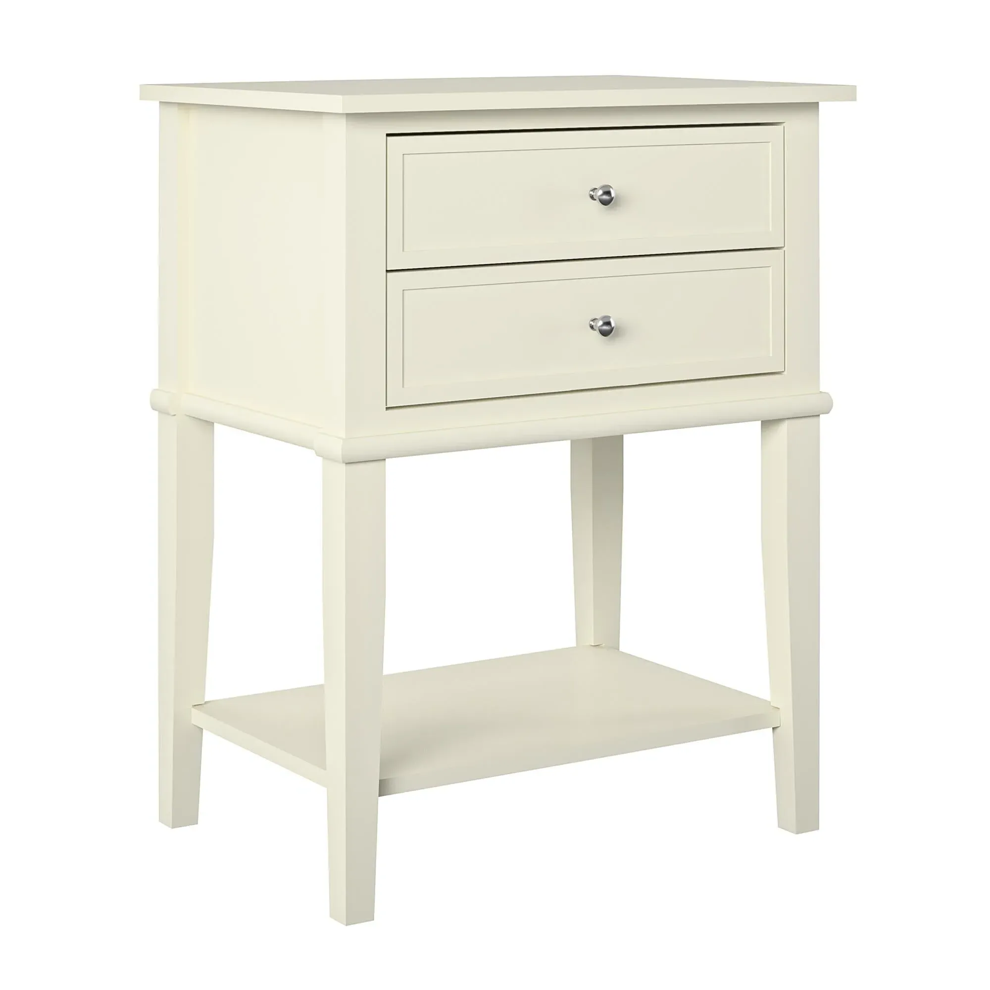 Franklin 2 Drawer Accent Table - White