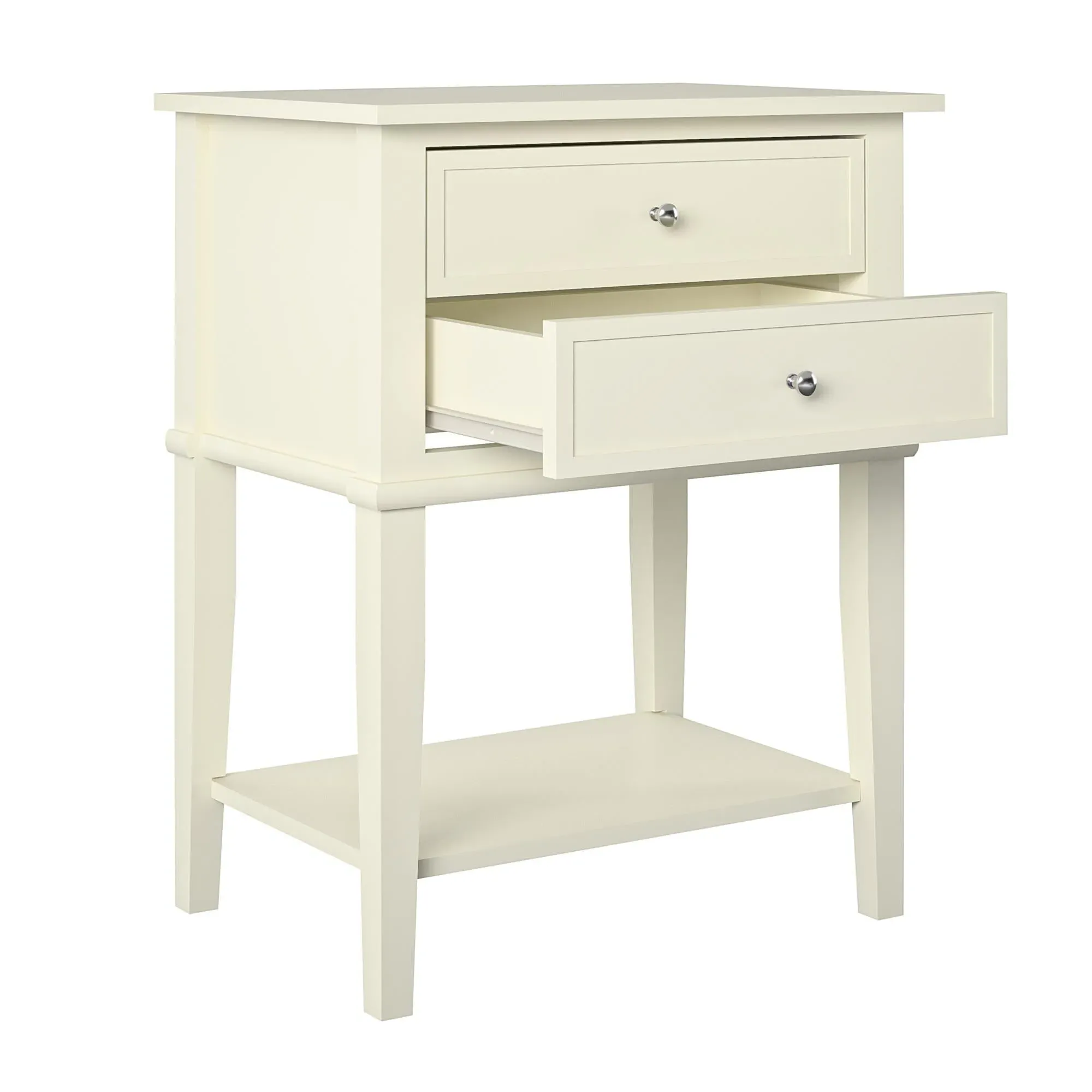 Franklin 2 Drawer Accent Table - White