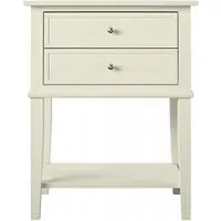 Franklin 2 Drawer Accent Table - White