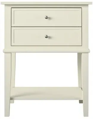 Franklin 2 Drawer Accent Table - White