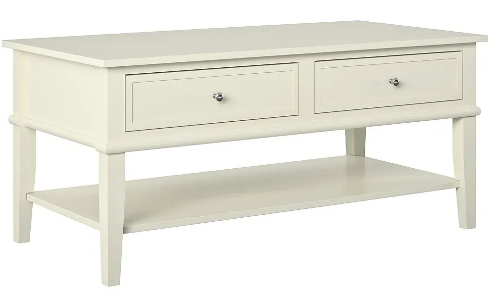 Franklin 2 Drawer Coffee Table - White