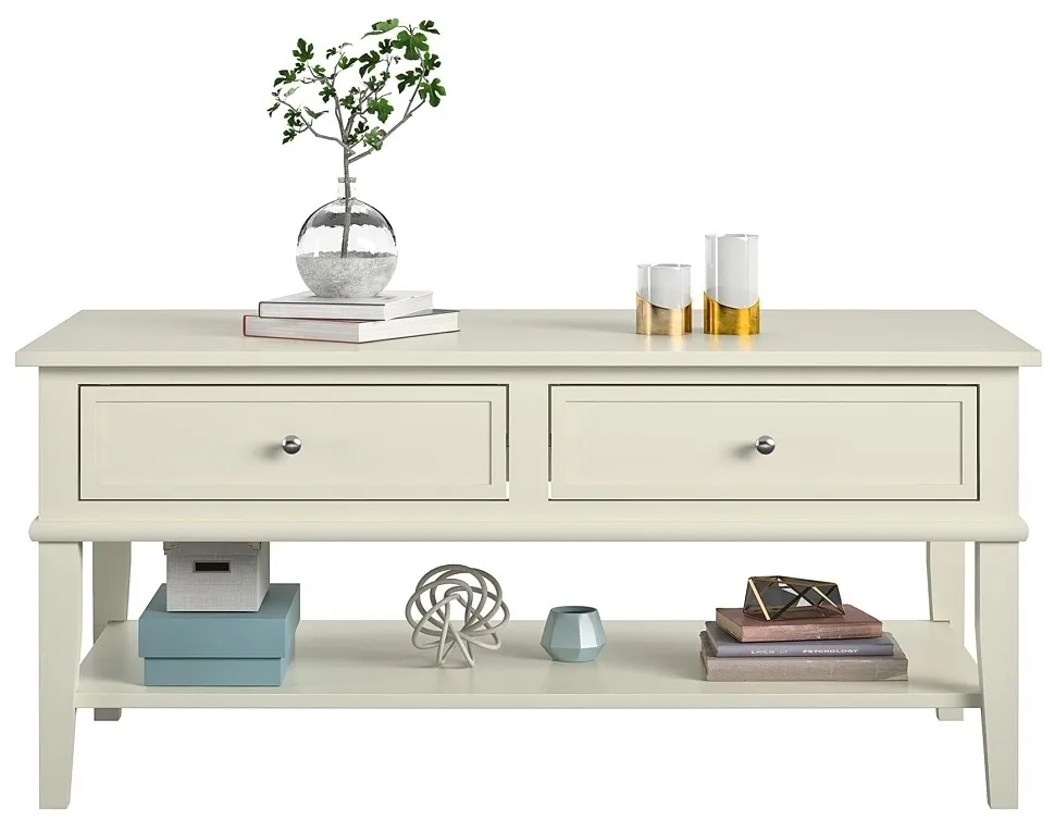 Franklin 2 Drawer Coffee Table - White