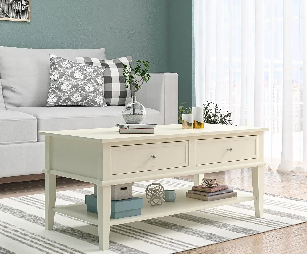 Franklin 2 Drawer Coffee Table - White