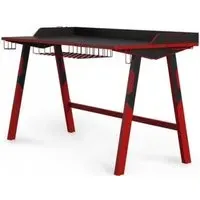 Fuego Gaming Desk - Black, Red