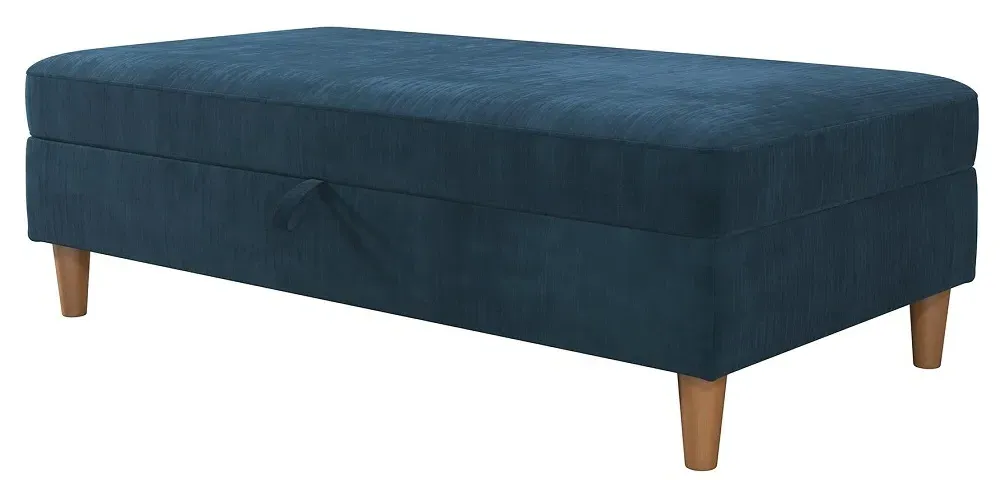 Harford Storage Ottoman Bench - Blue, Chenille