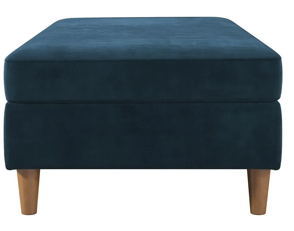 Harford Storage Ottoman Bench - Blue, Chenille