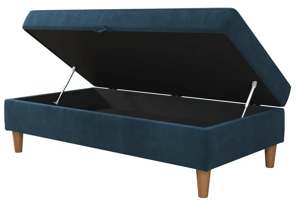 Harford Storage Ottoman Bench - Blue, Chenille