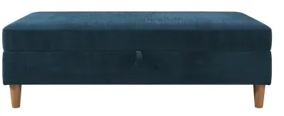 Harford Storage Ottoman Bench - Blue, Chenille image