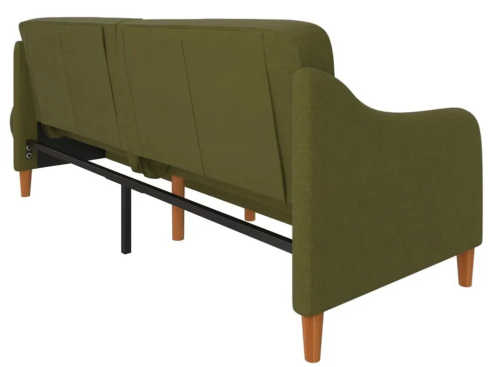 Jack 2-Seater Sofa Bed with Sprung Base - Green, Linen