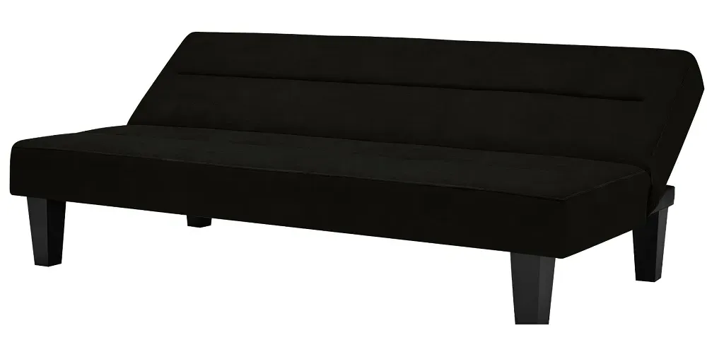 Keith Futon 2-Seater Sofa Bed - Black, Velvet
