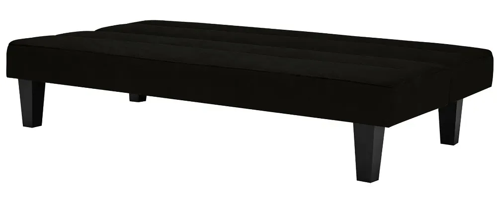 Keith Futon 2-Seater Sofa Bed - Black, Velvet