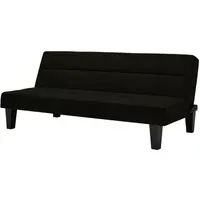 Keith Futon 2-Seater Sofa Bed - Black, Velvet
