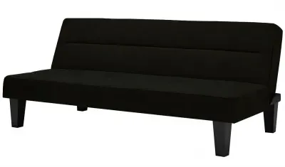 Keith Futon 2-Seater Sofa Bed - Black, Velvet image