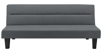 Keith Futon 3-Seater Sofa Bed - Grey, Velvet