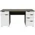 Kent Office Desk - Dark Oak, High Gloss White
