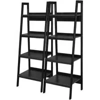 Laurens 4 Shelf Ladder Bookshelf - Black