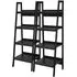 Laurens 4 Shelf Ladder Bookshelf - Black