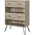 Lebanon Retro Bookcase - Distressed Grey Oak