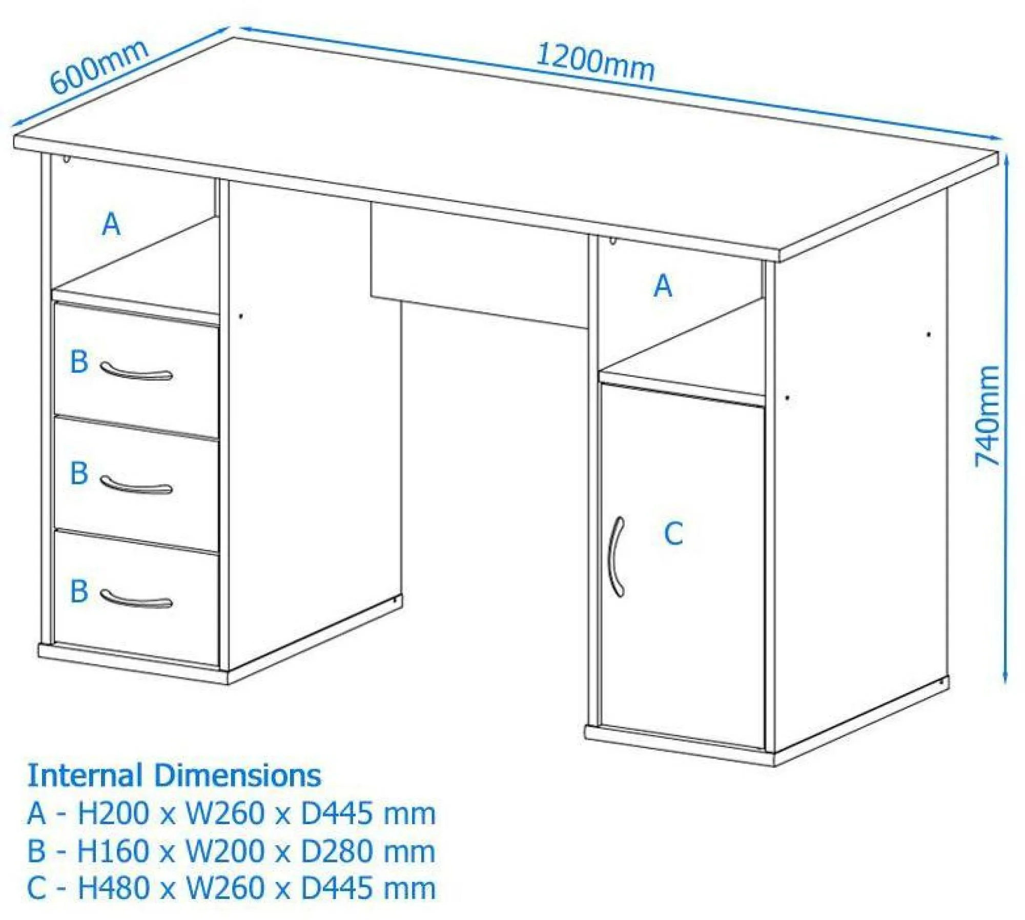 Martin Computer Desk - White