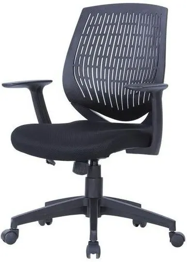 Meigs Task Operator Chair with Arms - Black, Fabric