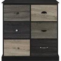 Merced 6 Door Storage Cabinet - Black