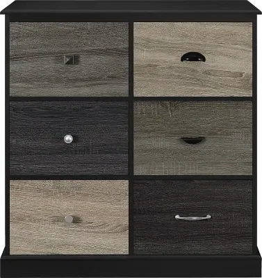 Merced 6 Door Storage Cabinet - Black image