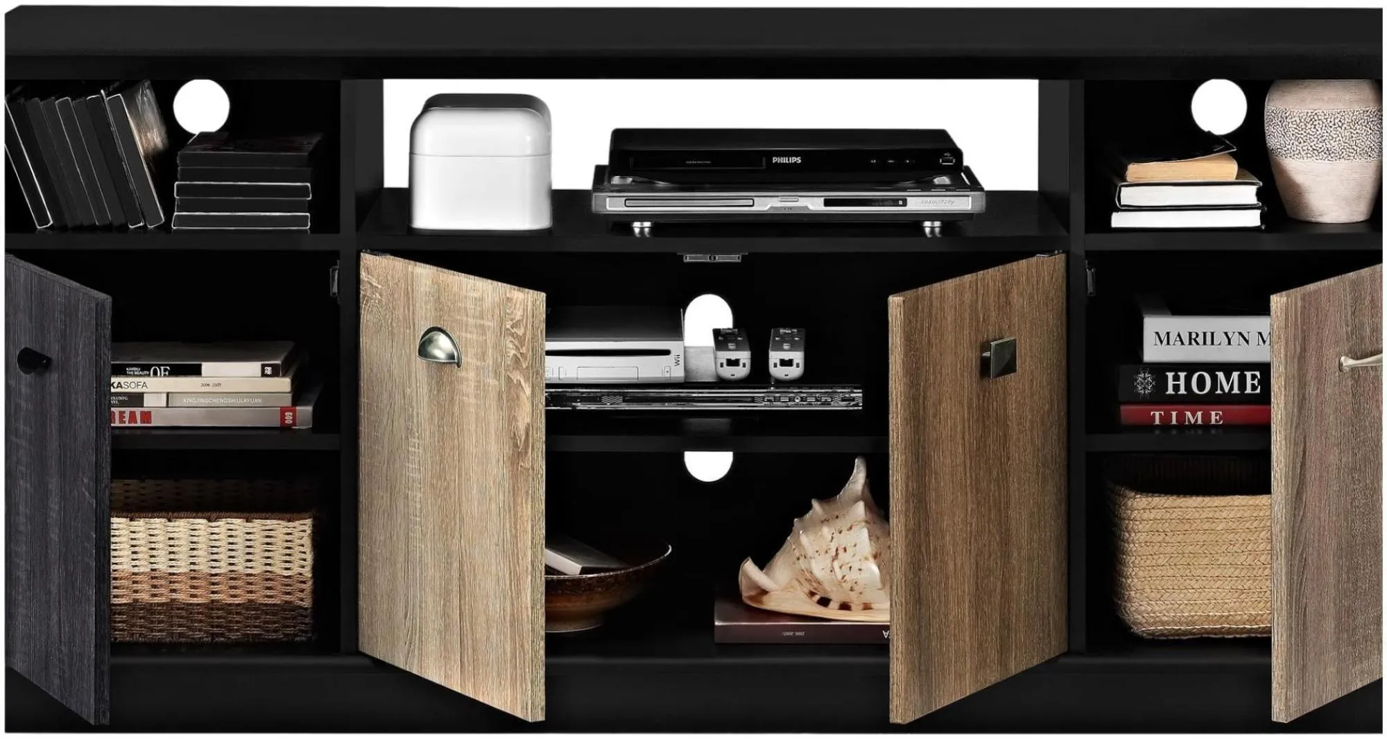 Merced TV Console with 4 Drawers - Black