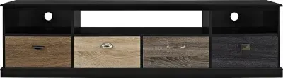 Merced TV Console with 4 Drawers - Black