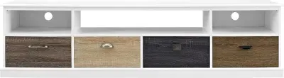 Merced TV Console with 4 Drawers - White
